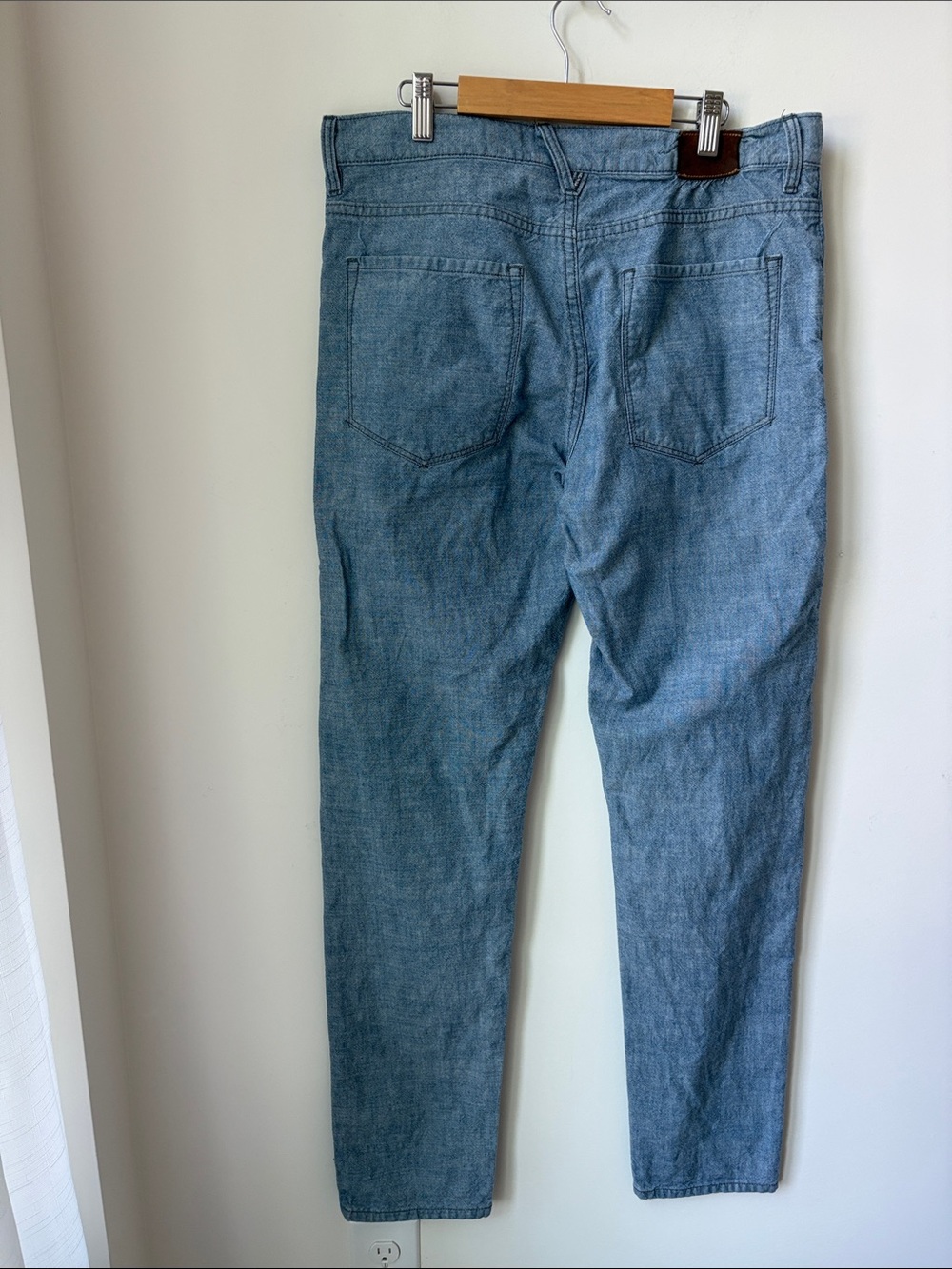 Raleigh Denim Graham Trousers Chambray Handmade Business Casual 5 Pocket Size 33 - Picture 3 of 11